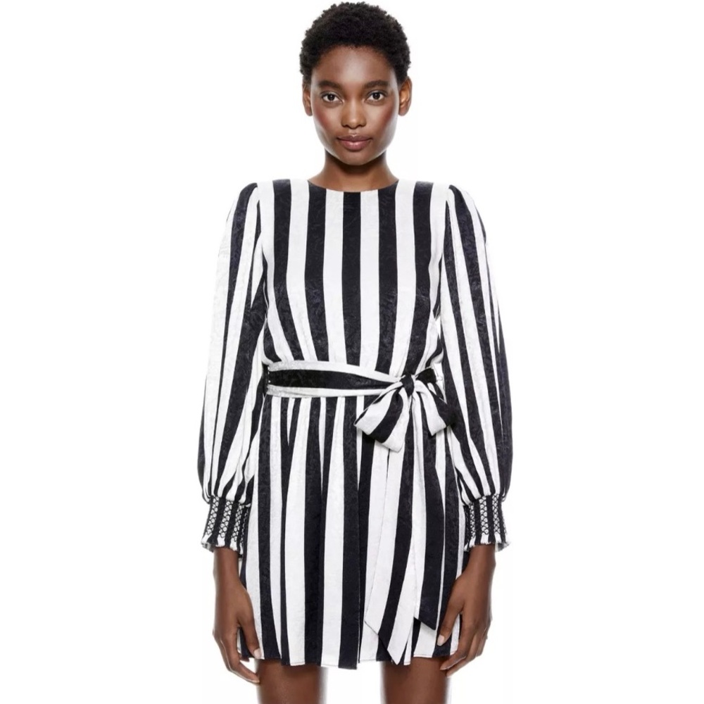 Alice & Olivia Estefana striped midi dress—NWT
